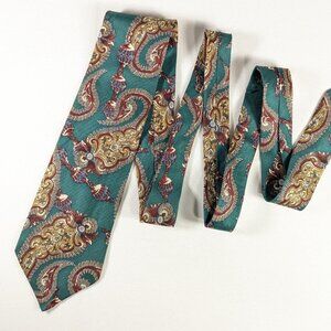 Vintage 100% silk neck tie, Boulevard Club Pure silk emerald green tie,